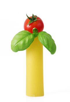 original italian pasta with basil and tomato
