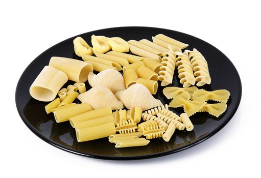 original italian pasta on white background