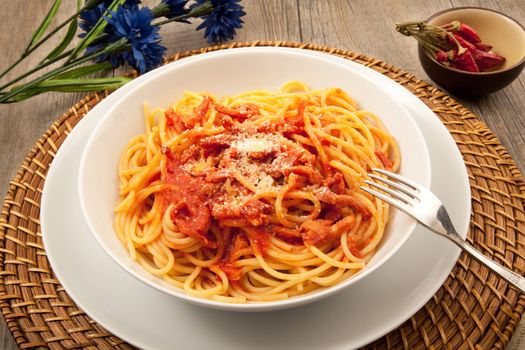 original italian pasta all'amatriciana