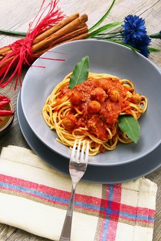 italian spaghetti with meat sauce