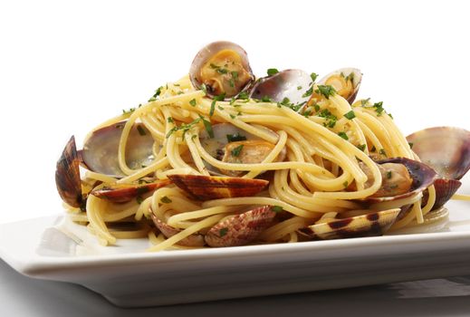 original italian spaghetti with clams