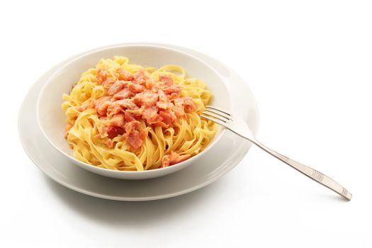 original italian tagliatelle with salmon