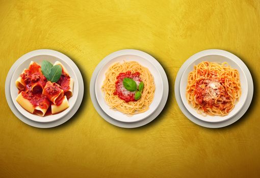 original italian pasta on wall background