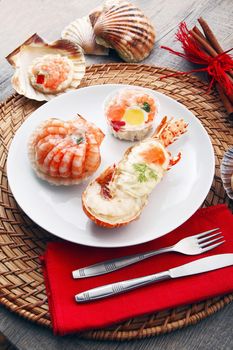 a delicious fresh specialties of shellfish