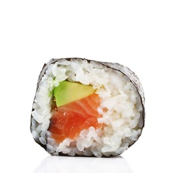 isolated japanese sushi on white background