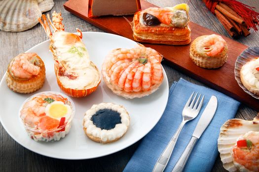 a delicious fresh specialties of shellfish