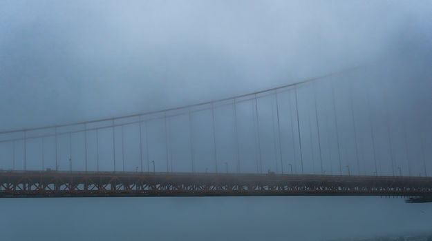 Golden Gate in Heavy Fog under Marine Layer