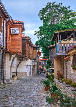 Nessebar, Bulgaria – 07.09.2019. Streets of the old town of Nessebar on a  summer evening