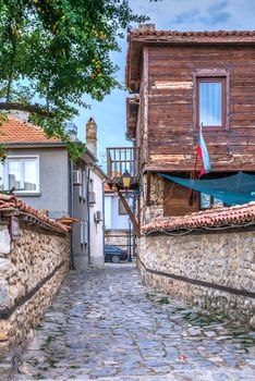 Nessebar, Bulgaria – 07.09.2019. Streets of the old town of Nessebar on a  summer evening