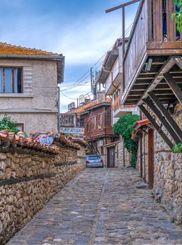 Nessebar, Bulgaria – 07.09.2019. Streets of the old town of Nessebar on a  summer evening