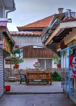 Nessebar, Bulgaria – 07.10.2019.  Restaurants and bars on the promenade of the old town of Nessebar, Bulgaria