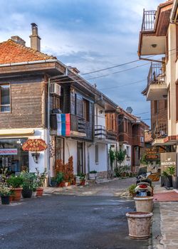 Nessebar, Bulgaria – 07.09.2019. Streets of the old town of Nessebar on a  summer evening