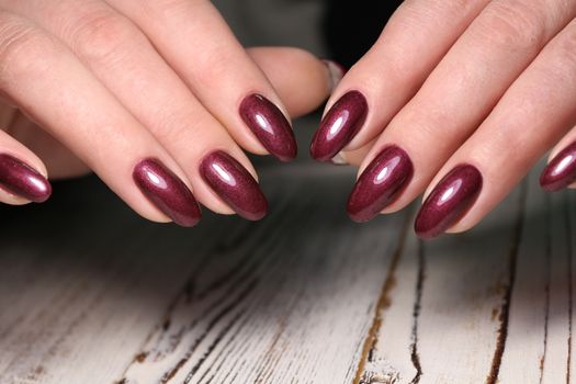 Women's hands with a stylish manicure.