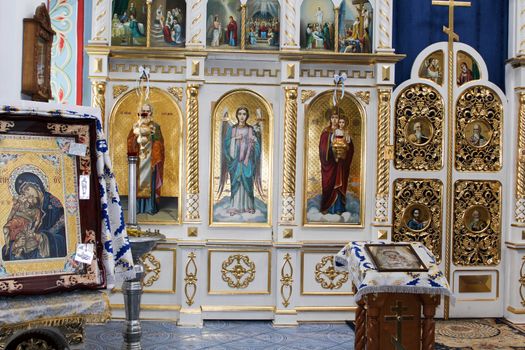 Inside the beautiful Orthodox Church in Ukraine