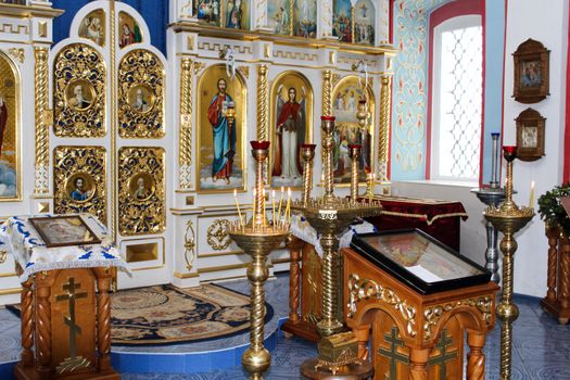 Inside the beautiful Orthodox Church in Ukraine