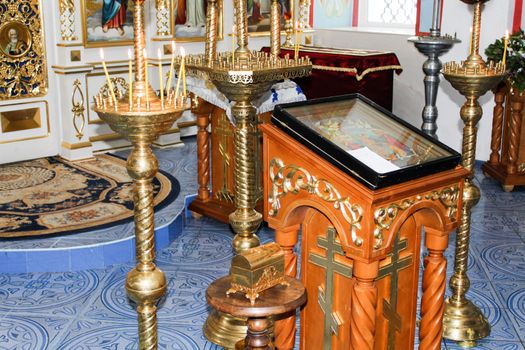 Icons inside the Orthodox Church in Ukraine