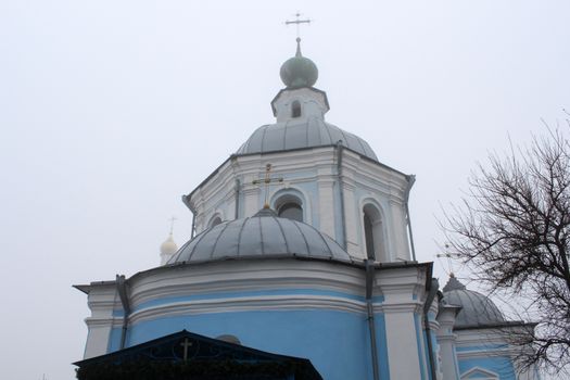 Beautiful monument Cross on Calvary in Ukraine
