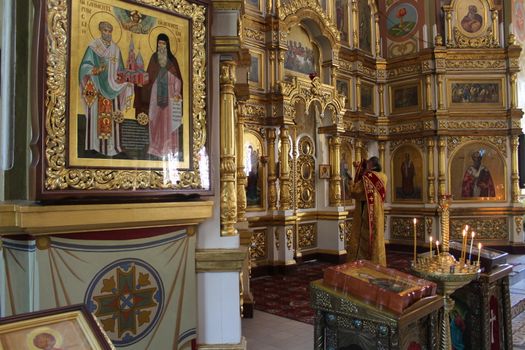 Inside the beautiful Orthodox Church in Ukraine