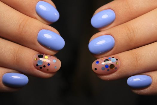 Fashionable design of manicure from beautiful