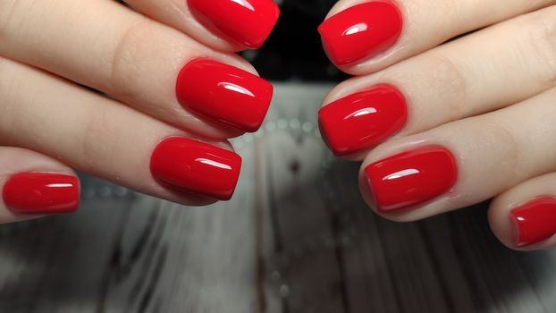 gel lacquer manicure on a textured trendy background