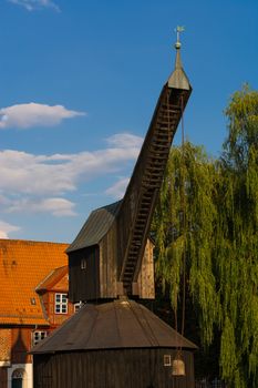 Historic harbor with old crane region Lueneburg - Lower Saxony-Germany