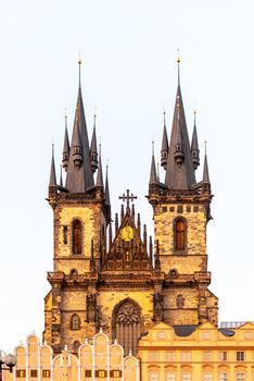 Church of Our Lady before Tyn at Old Town square, Czech: Staromestske namesti, in Prague, Czech Republic.