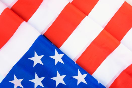Martin luther king day, flat lay top view, American flag background with copy space for your text