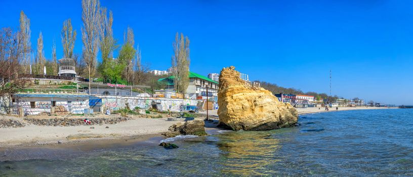 Odessa, Ukraine - 04.08.2019. Langeron city beach on a sunny spring morning.