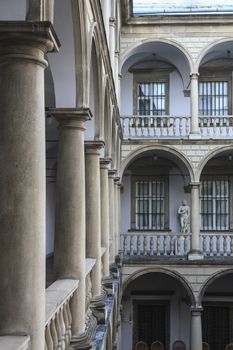 Arches of Italian courtyard, Lviv