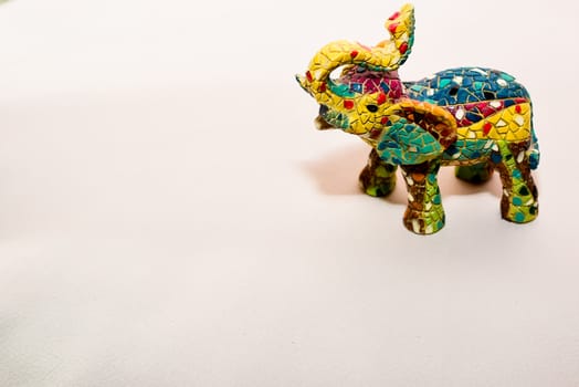 miniature figurine elephant made of semi-precious materials