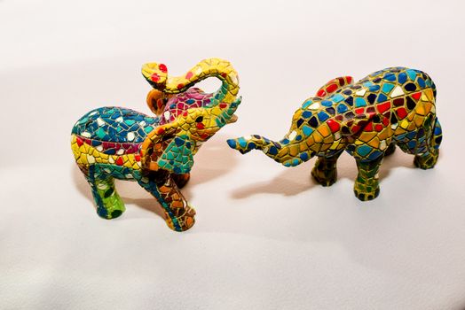 miniature figurine elephant made of semi-precious materials