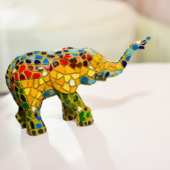 miniature figurine elephant made of semi-precious materials