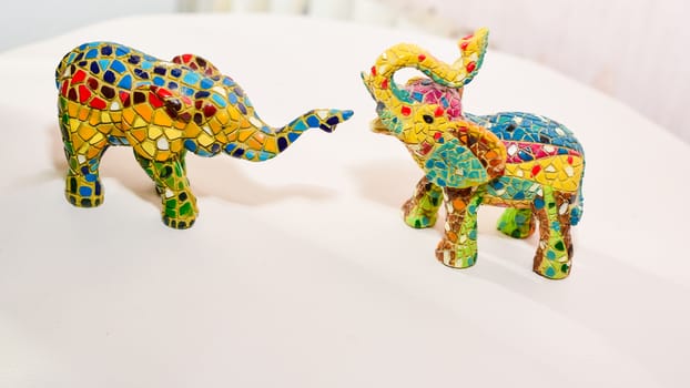 miniature figurine elephant made of semi-precious materials