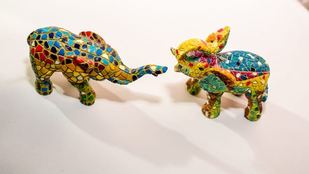 miniature figurine elephant made of semi-precious materials