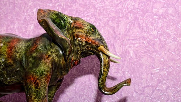 miniature figurine elephant made of semi-precious materials