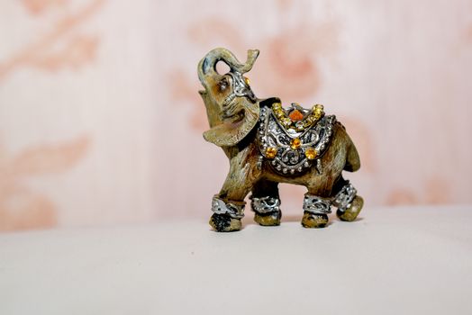 miniature figurine elephant made of semi-precious materials