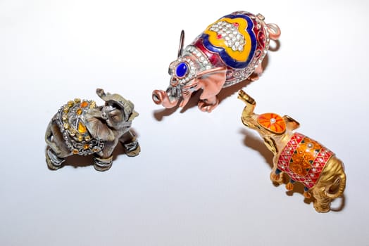 miniature figurine elephant made of semi-precious materials