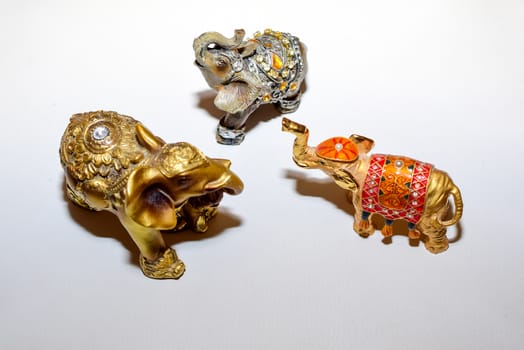 miniature figurine elephant made of semi-precious materials