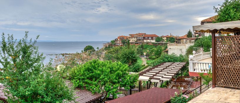 Nessebar, Bulgaria – 07.11.2019.  Restaurants and bars on the promenade of the old town of Nessebar, Bulgaria