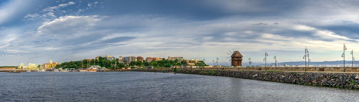 Nessebar, Bulgaria – 07.11.2019.  View of the New Town of Nessebar, Bulgaria, from the side of the entrance to the old city