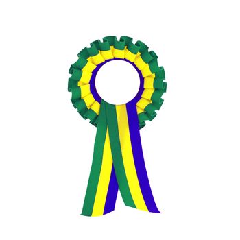 brazil country flag ribbon symbol blue yellow green