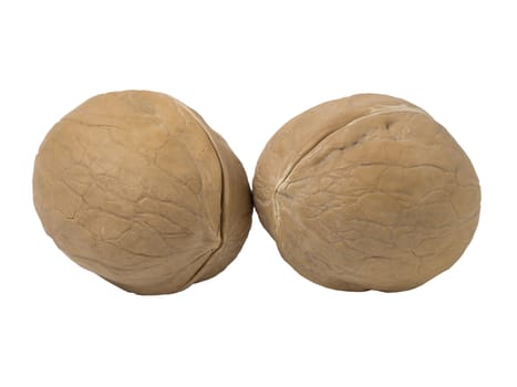 Delicious whole walnuts, isolated on white background.