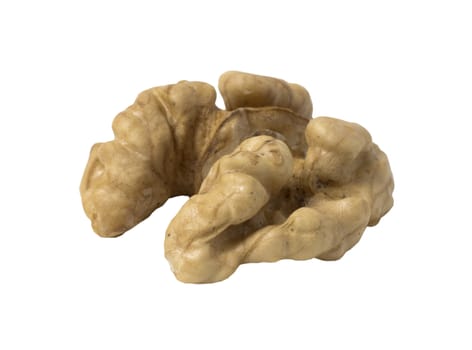 Walnut isolated. Nut kernel on white background. Close up view.
