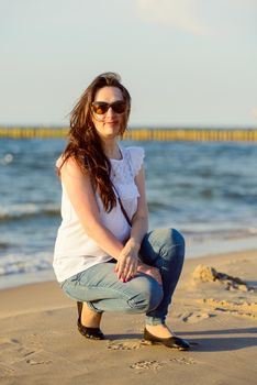 Portrait of smiling young woman enjoying the time.