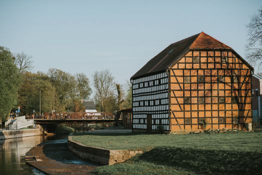 A view for the river name Ina in Goleniow, Poland.