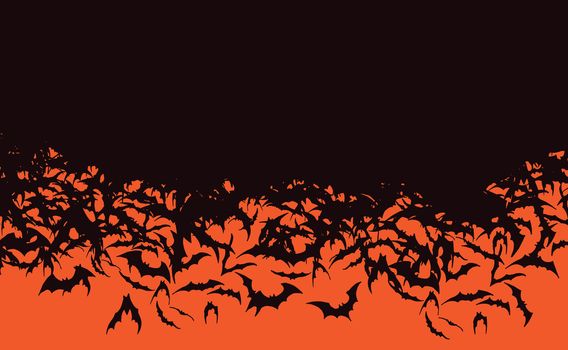 Background of Halloween Bat Horde Flying Black Bats