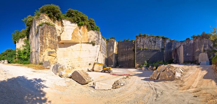 Historic Roman quarry Cave Romanae in Vinkuran panoramic view, Istria region of Croatia