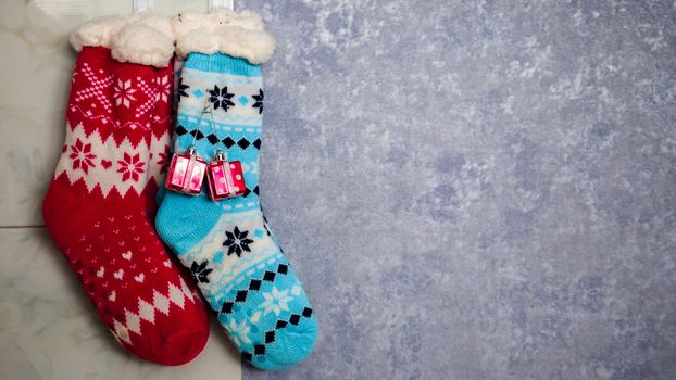 bright colored socks for Christmas or new year gifts and surprises