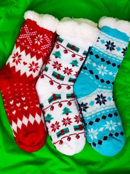 bright colored socks for Christmas or new year gifts and surprises