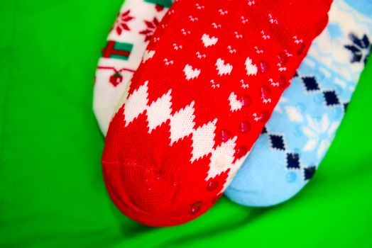 bright colored socks for Christmas or new year gifts and surprises